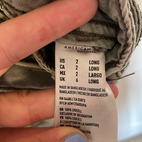 American Eagle Khaki Green Linen Skirt Size 2 Long - Picture 4 of 4